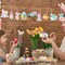 Chunful 30 Pcs Happy Easter Wooden Ornaments with Ropes Spring Egg Gnome Bunny Carrot Basket Holiday Easter Decorations Wood Bunny Ornament Embellishments Decorative Hanging Ornaments for Party